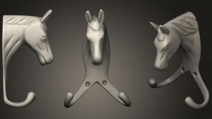 Статуэтки животных (Конный крюк, STKJ_1072) 3D модель для ЧПУ станка